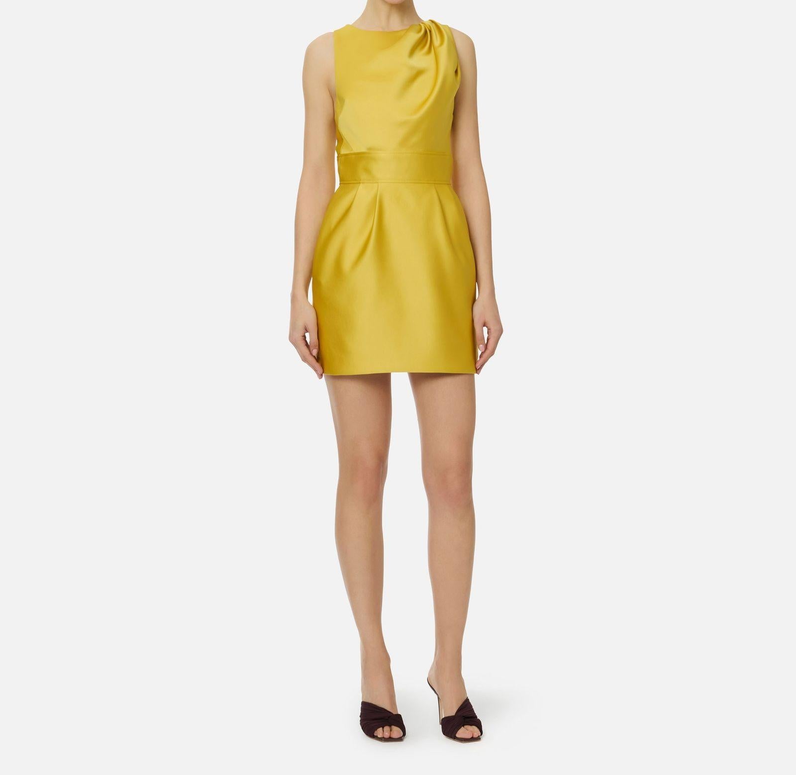 Abito in duchesse con dettagli - Elisabetta Franchi AB87561E2 EV4 ELISABETTA FRANCHI 