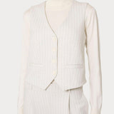 Gilet gessato quattro bottoni