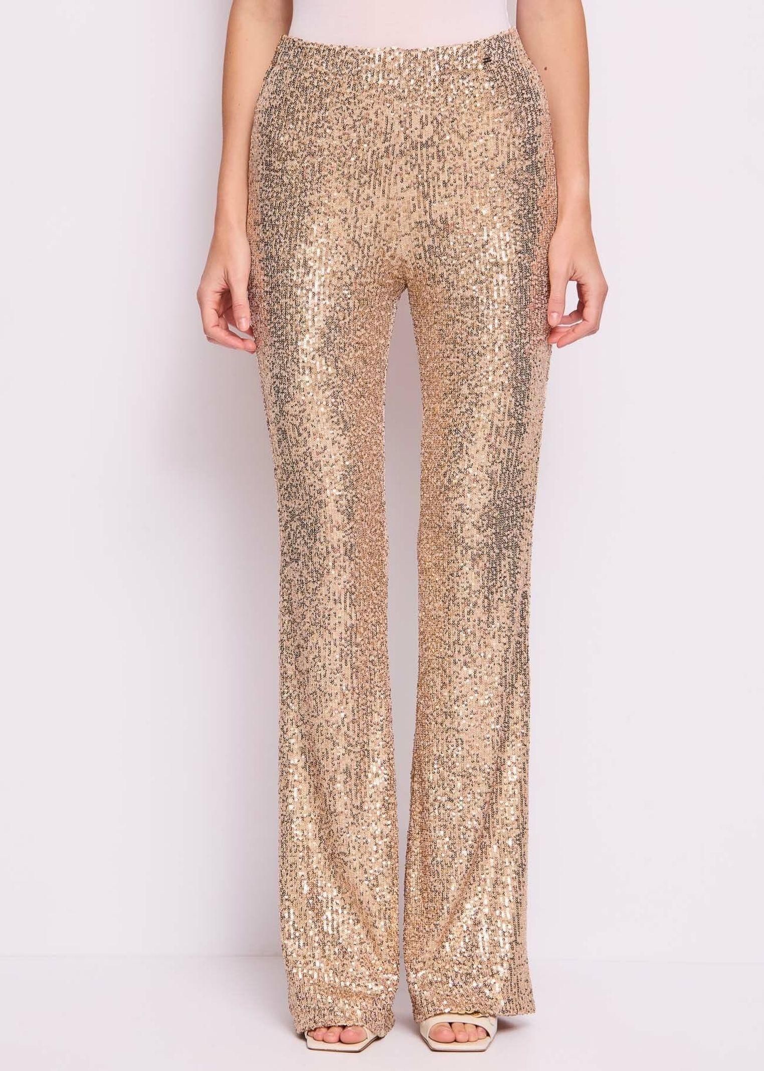 Pantalone vita alta con paillettes - Gaudi 511FD24003 2727 GAUDI' 