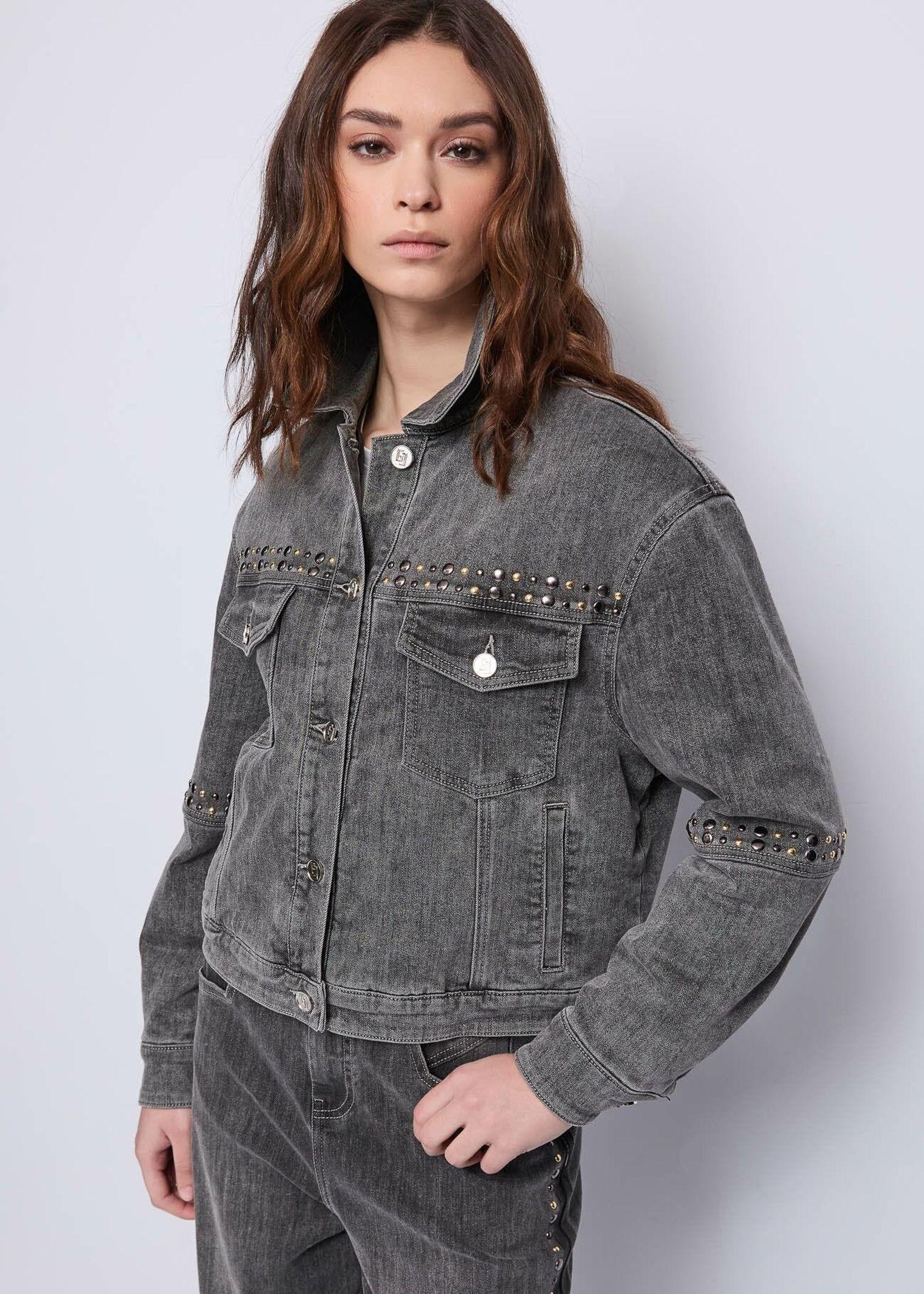 Giubbotto denim con borchie 521BD36003 00 GAUDI' 