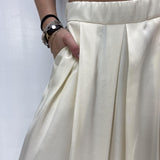 Gonna in raso con pieghe SK1027 PANNA OFELIA 