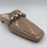 Sabot con perle e borchie 602 BEIGE CHIARINI 