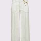 Jeans cropped in bull con catena