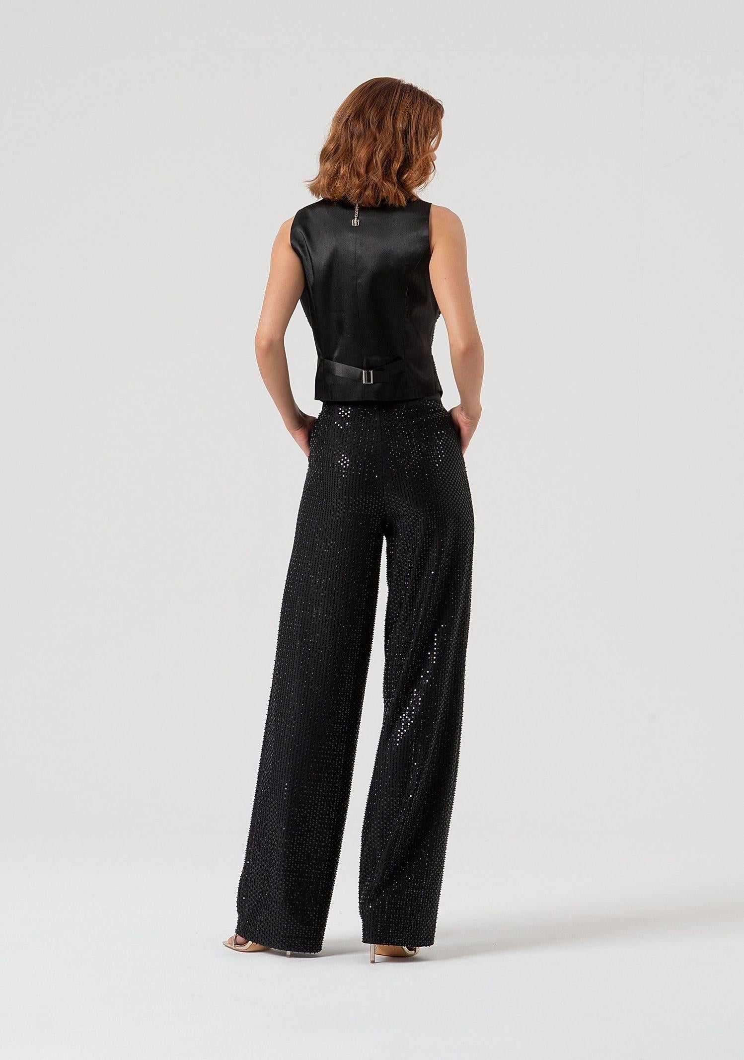 Pantalone palazzo con strass FQ25WV3001W815R9 053 FRACOMINA 