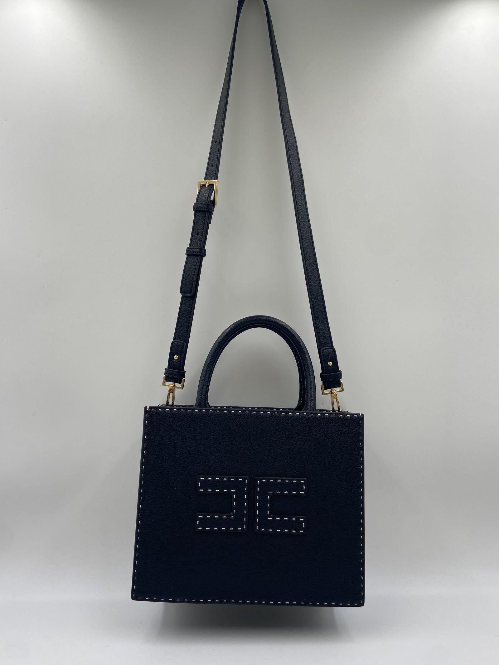Tote con impunture a contrasto - Elisabetta Franchi BS08A51E2 110 ELISABETTA FRANCHI 