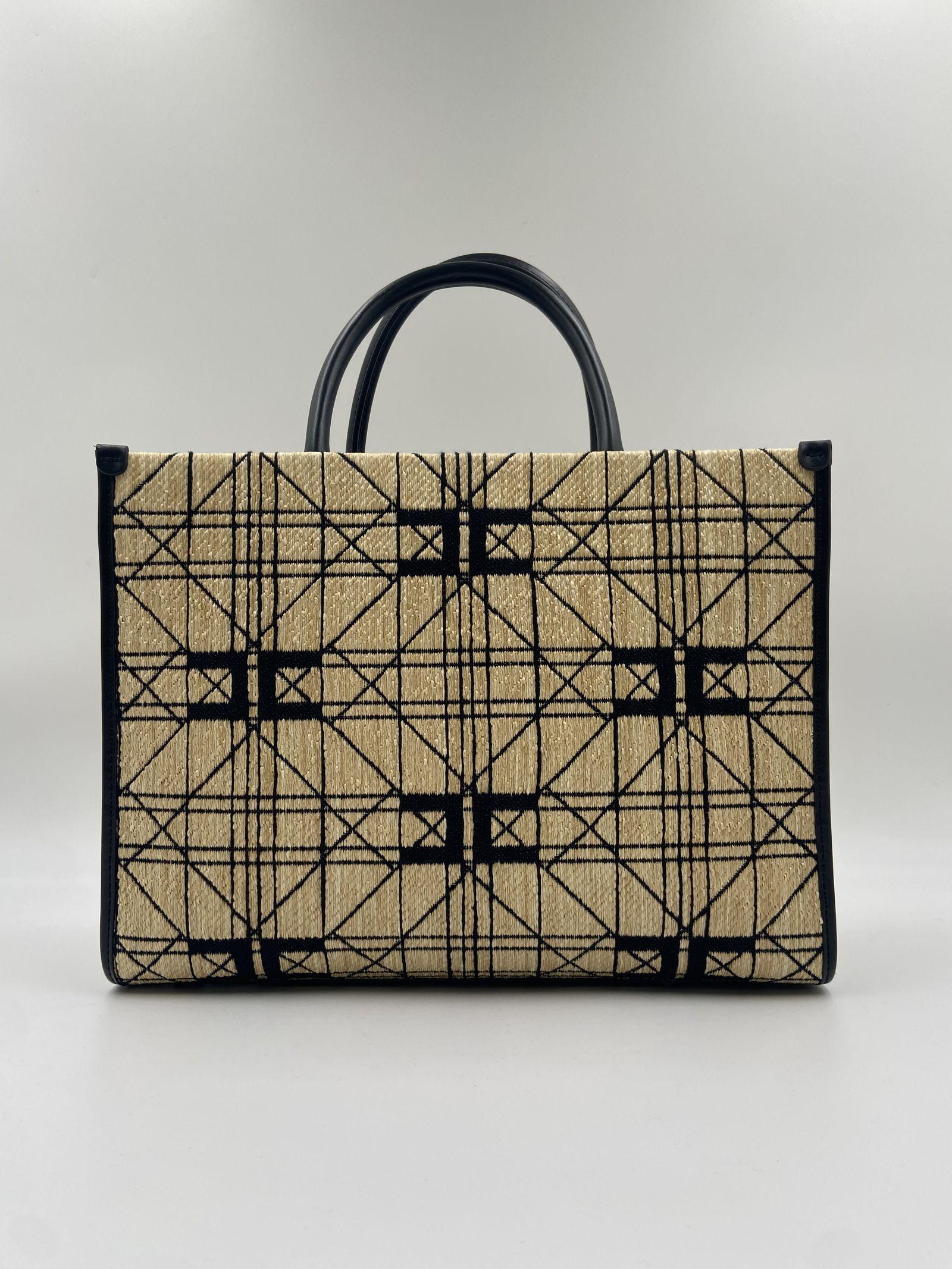 Borsa Shopper in tessuto jacquard - Elisabetta Franchi BS15A41E2 BD9 ELISABETTA FRANCHI 