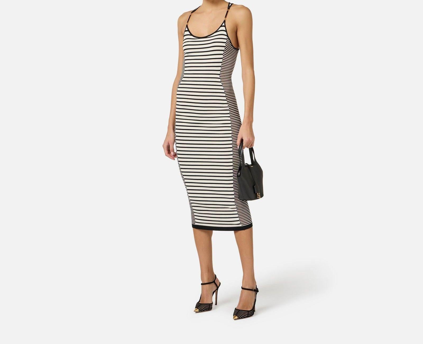 Abito in maglia a righe - Elisabetta Franchi AM97T61E2 685 ELISABETTA FRANCHI 