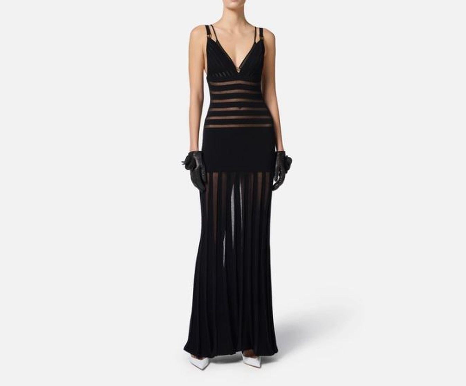 Abito Red Carpet con trasparenze - Elisabetta Franchi AM40Q51E2 110 ELISABETTA FRANCHI 