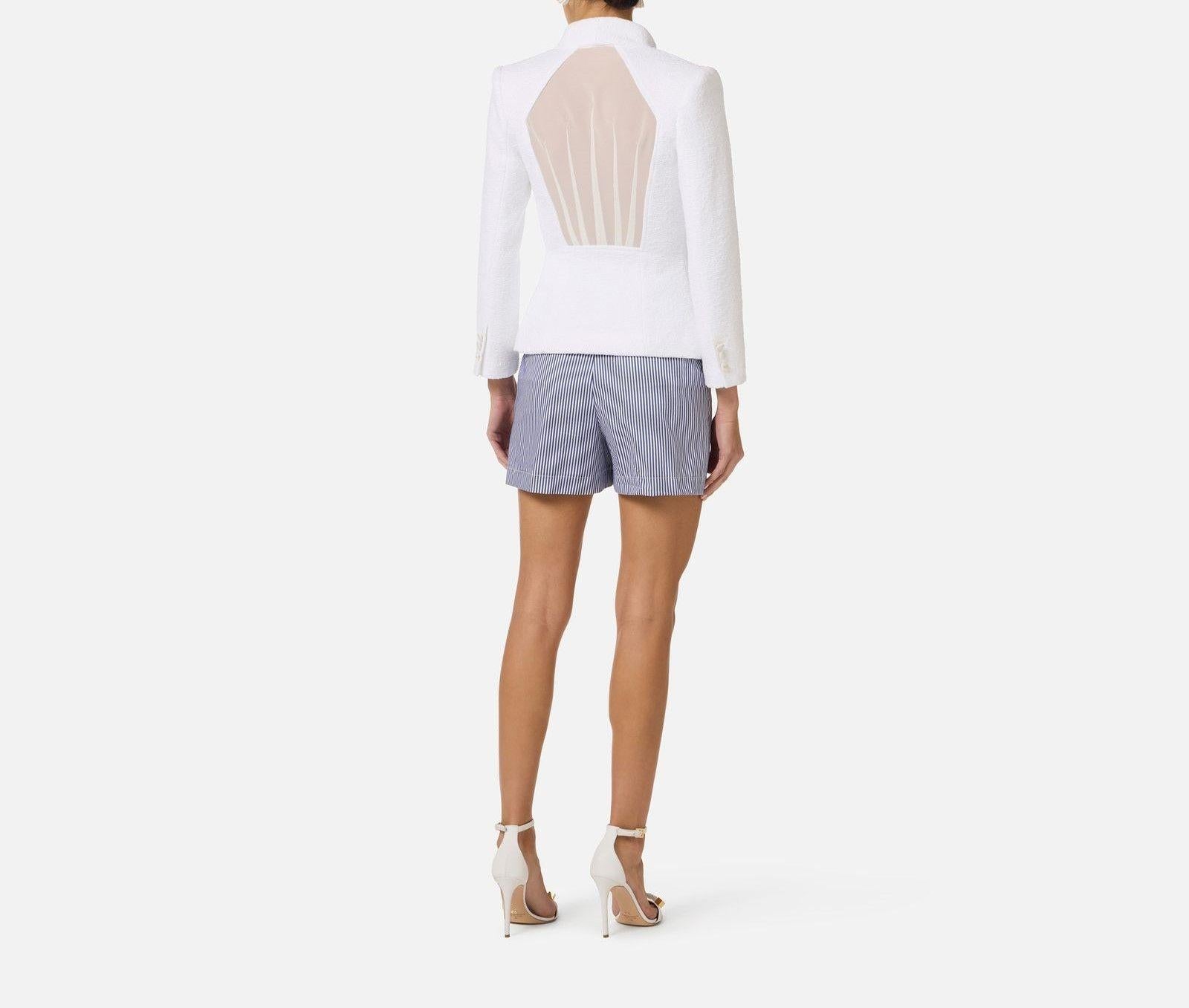 Shorts in cotone a righe - Elisabetta Franchi SH01262E2 019 ELISABETTA FRANCHI 