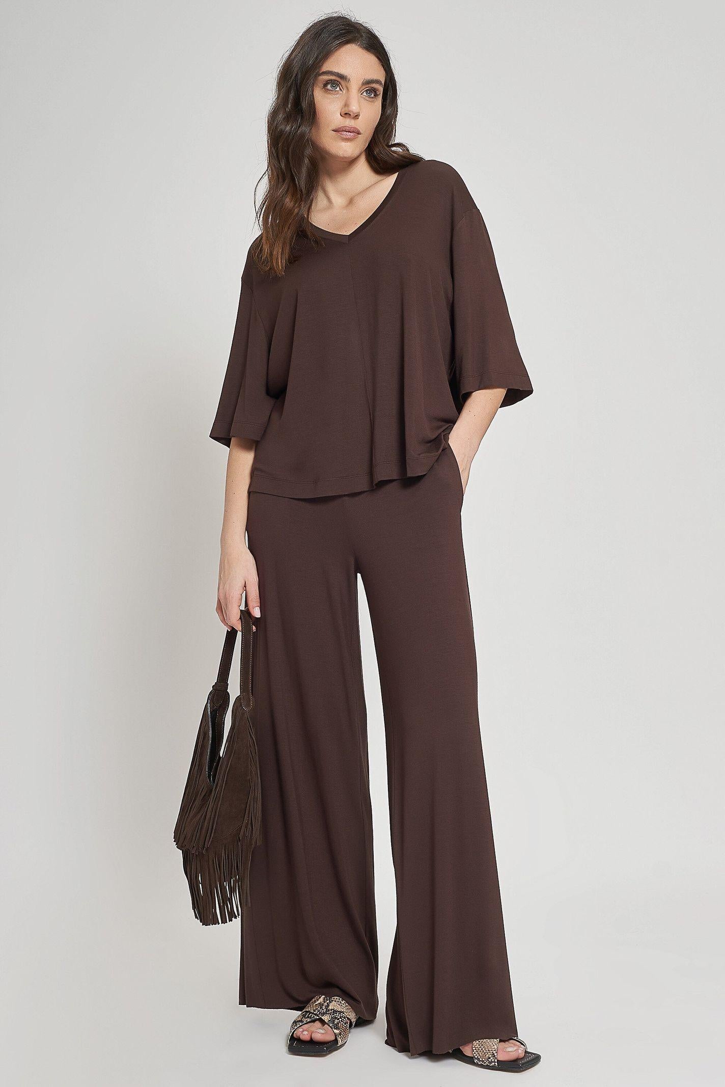 Pantalone largo in jersey - Carla G PAES20D6 09 CARLA G. 