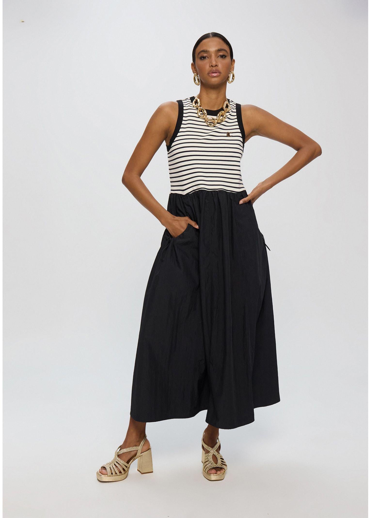 Abito bimateriale a righe - LolaCasademunt LS2616151 00N LOLA 