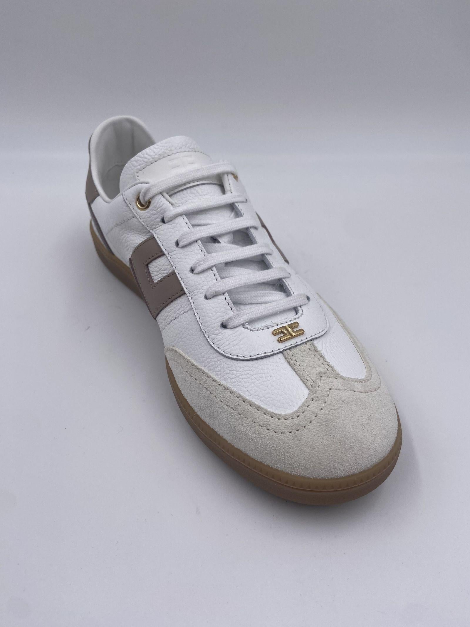 Sneakers in pelle e crosta con logo - Elisabetta Franchi SA50G51E2 DK6 ELISABETTA FRANCHI 