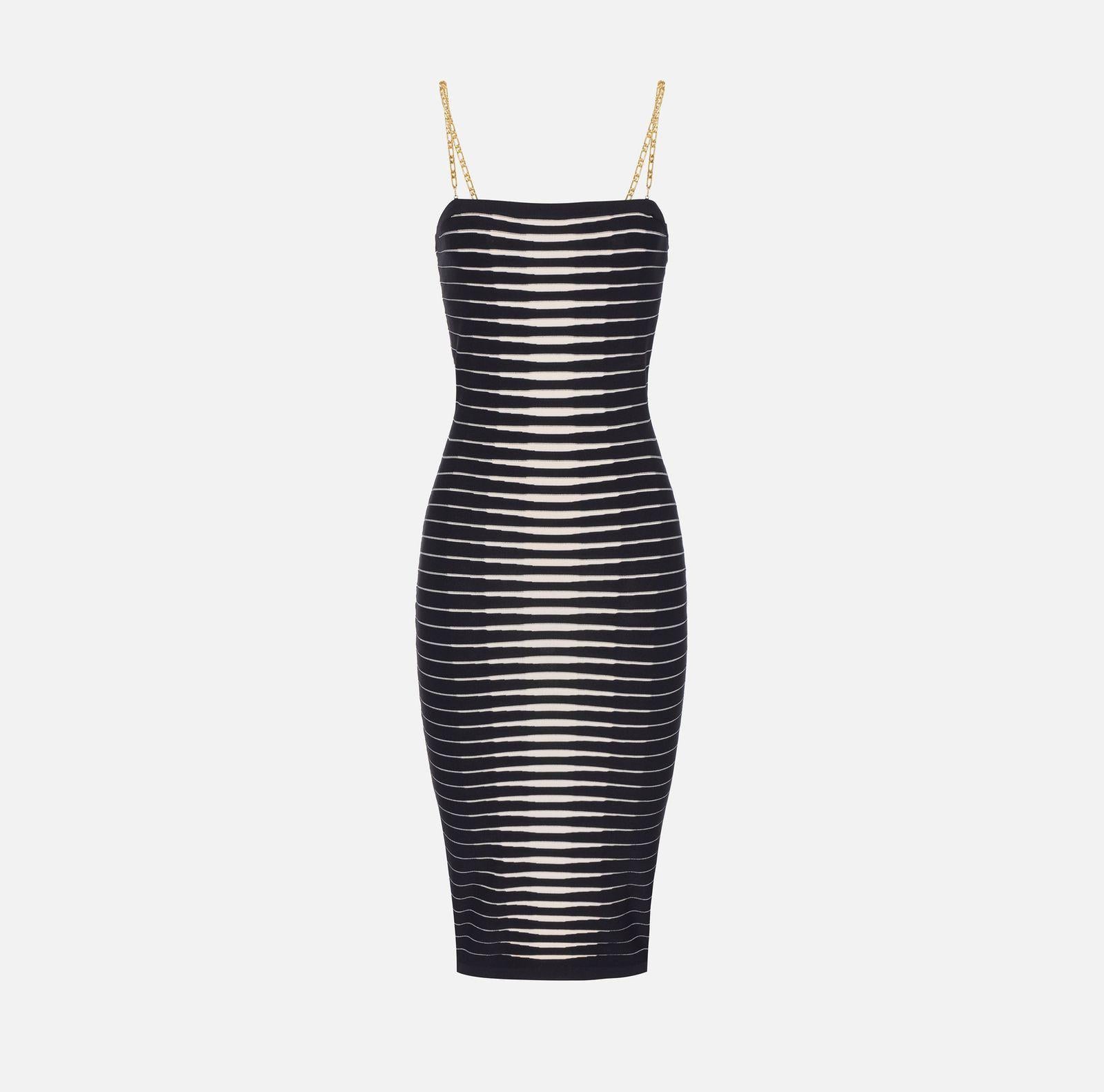 Abito con zebra jacquard - Elisabetta Franchi AM99S61E2 685 ELISABETTA FRANCHI 