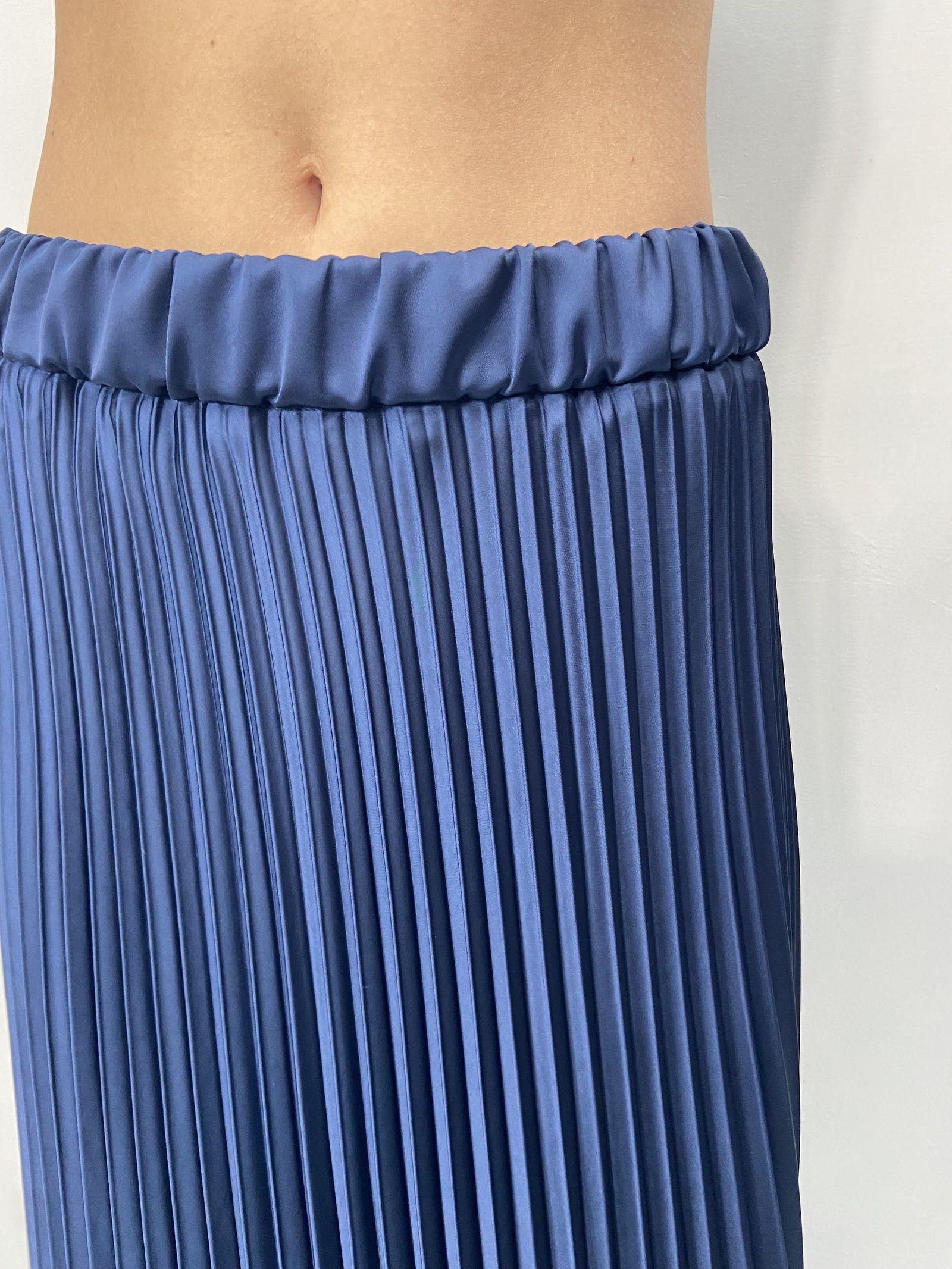 Gonna in raso plissè SK1183 BLU OFELIA 