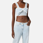 Top in punto rete con maxi fiocco - Elisabetta Franchi TK31T51E2 DM3 ELISABETTA FRANCHI 