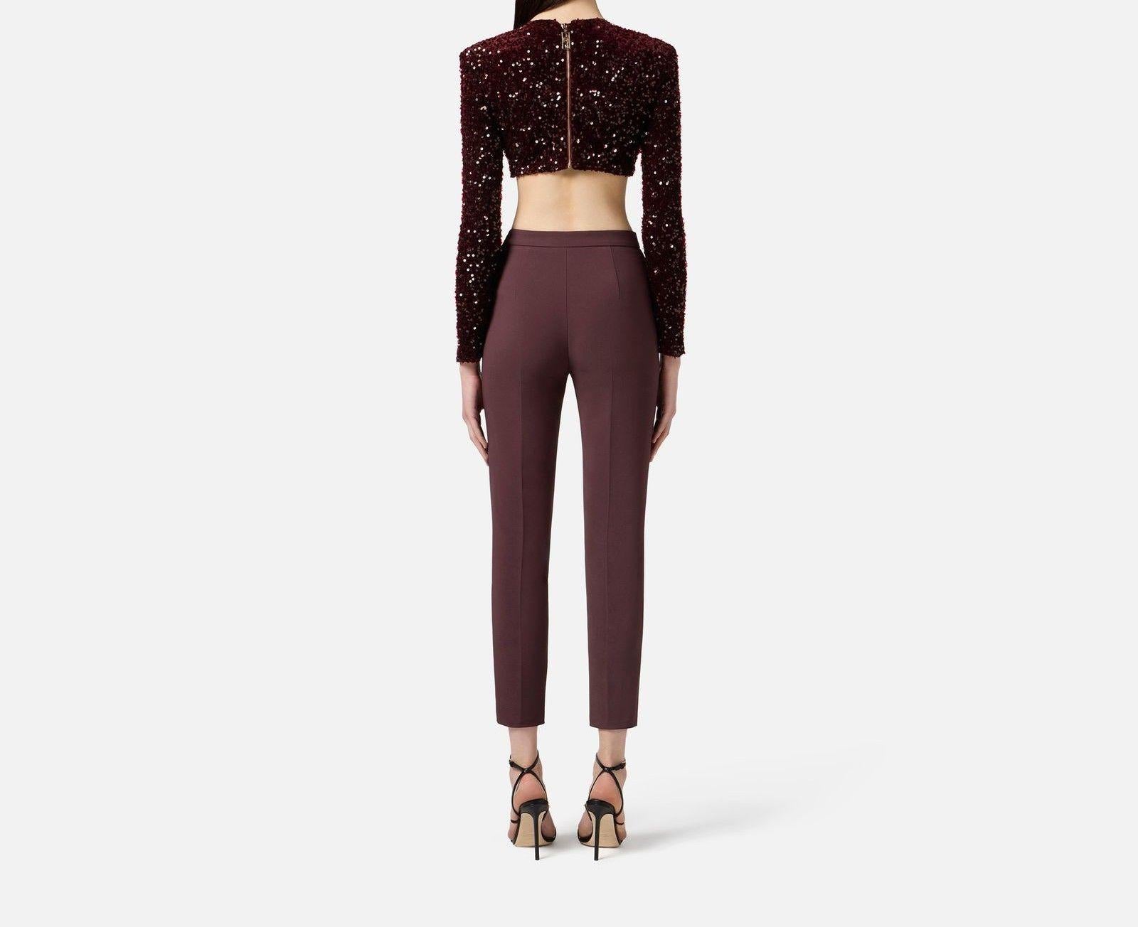 Pantalone slim fit con patte - Elisabetta Franchi PA12056E2 EA3 ELISABETTA FRANCHI 