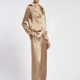 Pantalone largo in raso
