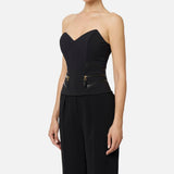 Top con dettagli zip - Elisabetta Franchi TO03656E2 110 ELISABETTA FRANCHI 