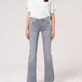 Jeans bootcut grigio con lavaggio medio