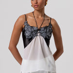 Top con patch fiori e strass FQ26ST2001W412E5 536 FRACOMINA 