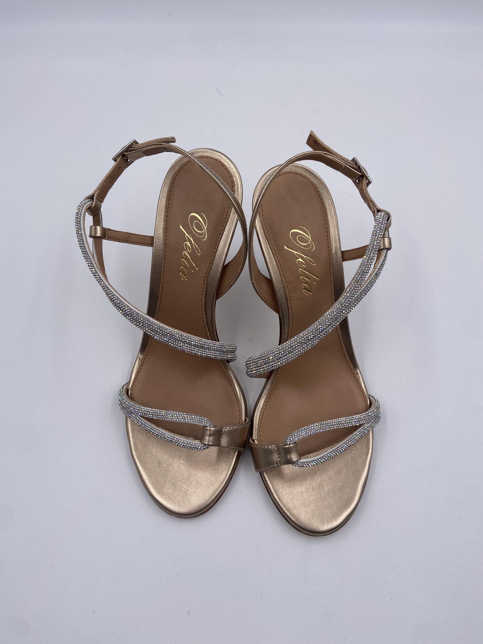 Sandalo alto con strass 2599 ORO OFELIA 