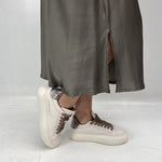 Abito lungo in raso - Ofelia D160 TAUPE OFELIA 