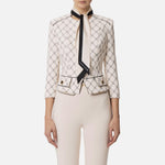 Giacca con foulard amovibile - Elisabetta Franchi GIS5151E2 E84 ELISABETTA FRANCHI 