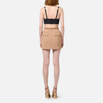 Top in doppio crèpe con placchetta logo TO00246E2 110 ELISABETTA FRANCHI 