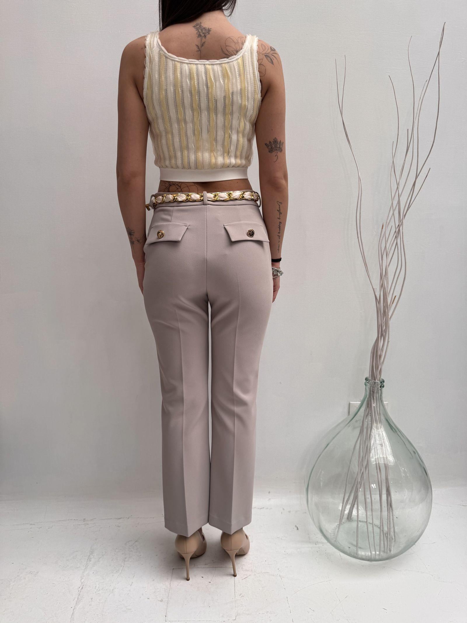 Top crop dettaglio lurex - Elisabetta Franchi TK36S51E2 DN4 ELISABETTA FRANCHI 