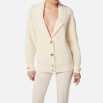Cardigan in ciniglia bouclè - Elisabetta Franchi MK44S57E2 DZ9 ELISABETTA FRANCHI 