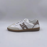 Sneakers in pelle e crosta con logo