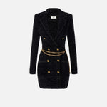 Abito in ciniglia bouclè - Elisabetta Franchi AM32S57E2 110 ELISABETTA FRANCHI 