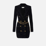 Abito in ciniglia bouclè - Elisabetta Franchi AM32S57E2 110 ELISABETTA FRANCHI 