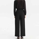 Pantaloni con tessuto sovrapposto EFW250183 NERO ELEH 