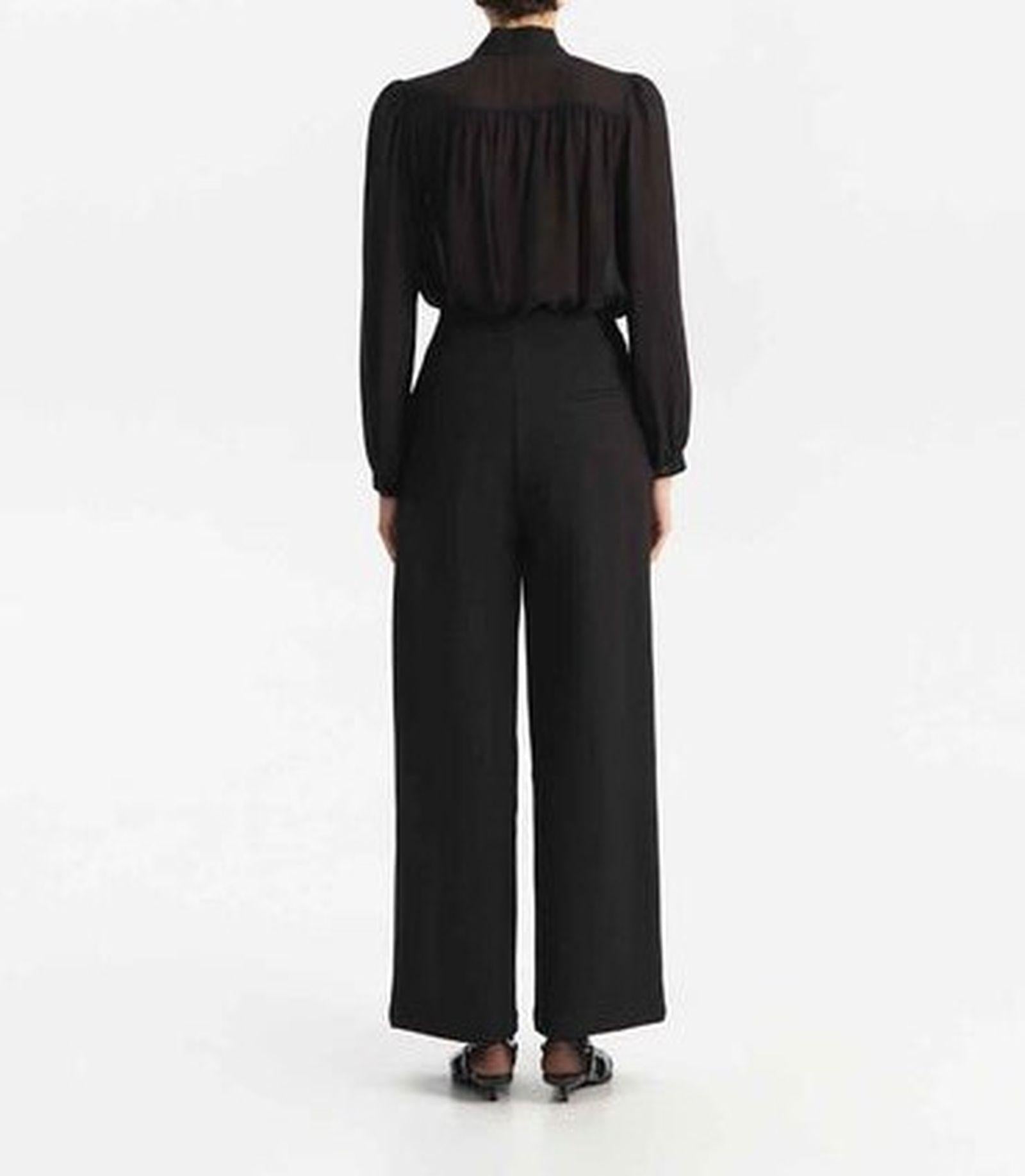 Pantaloni con tessuto sovrapposto EFW250183 NERO ELEH 