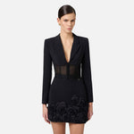 Giacca in crepe e tulle - Elisabetta Franchi GI13151E3 110 ELISABETTA FRANCHI 