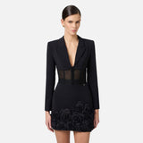 Giacca in crepe e tulle - Elisabetta Franchi GI13151E3 110 ELISABETTA FRANCHI 
