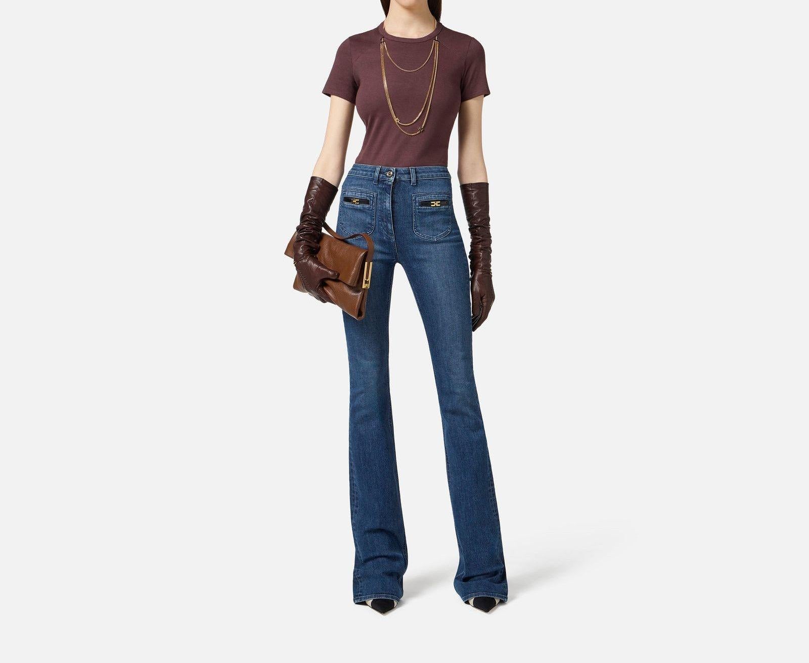 Jeans bootcut - Elisabetta Franchi PJ12N56E2 104 ELISABETTA FRANCHI 