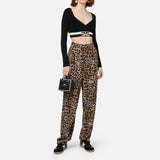 Maglia cropped con bande logo