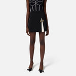 Gonna in crepe bicolore - Elisabetta Franchi GO07951E2 685 ELISABETTA FRANCHI 