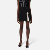 Gonna in crepe bicolore - Elisabetta Franchi GO07951E2 685 ELISABETTA FRANCHI 