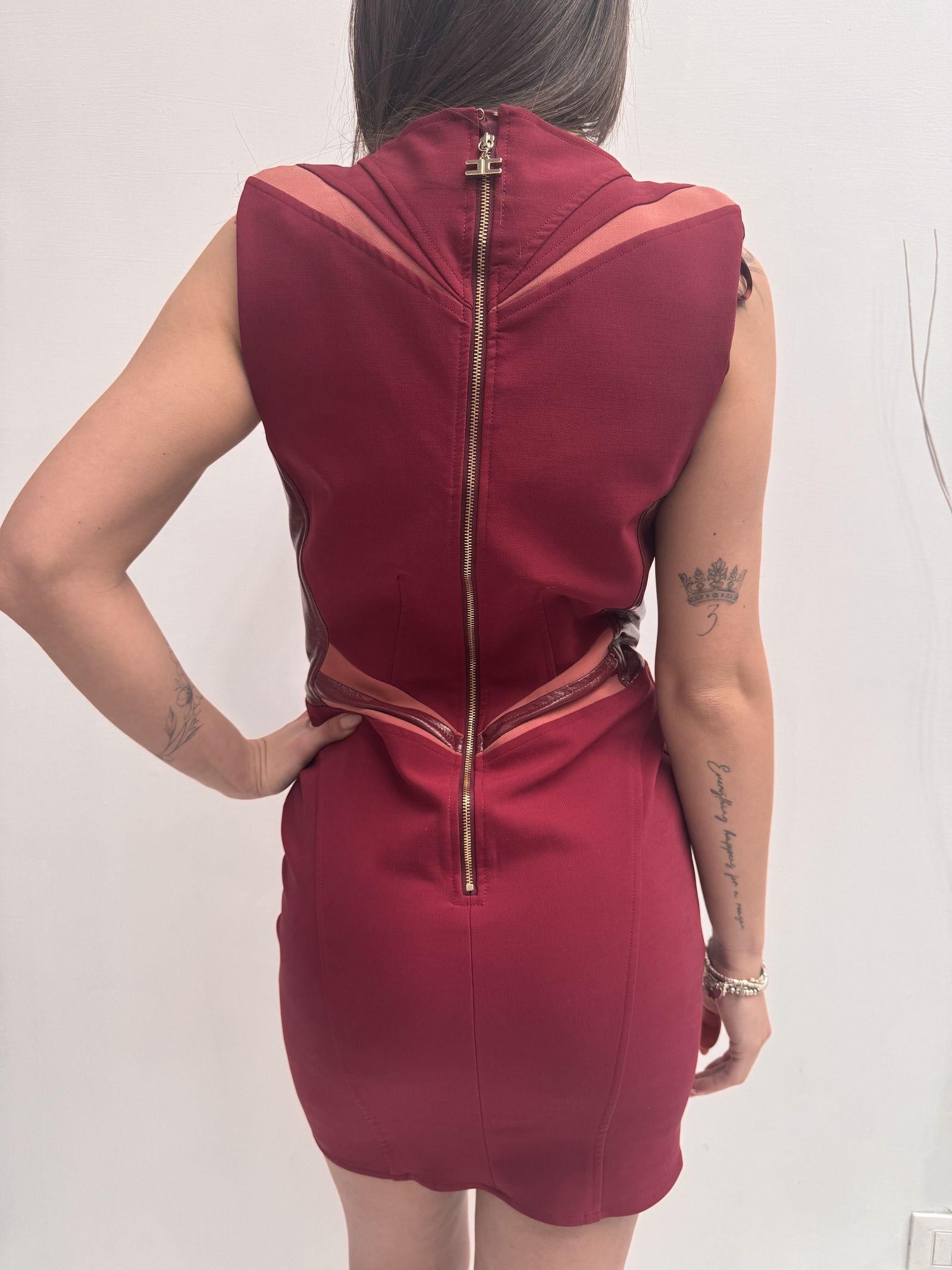 Abito con zip gioiello - Elisabetta Franchi AB57387E2 S31 ELISABETTA FRANCHI 