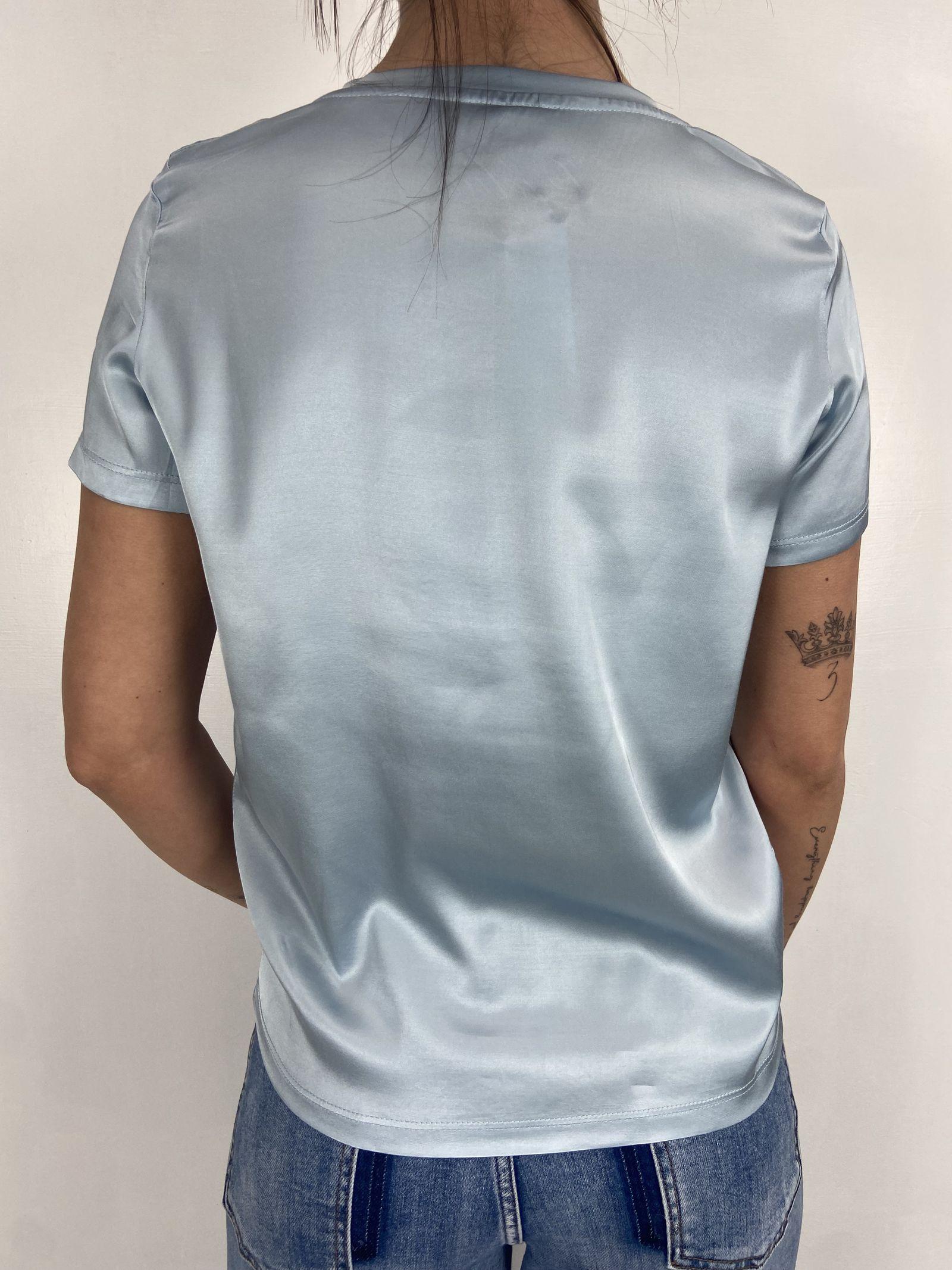 T-shirt lucida girocollo MM203633 AZZURRO OFELIA 