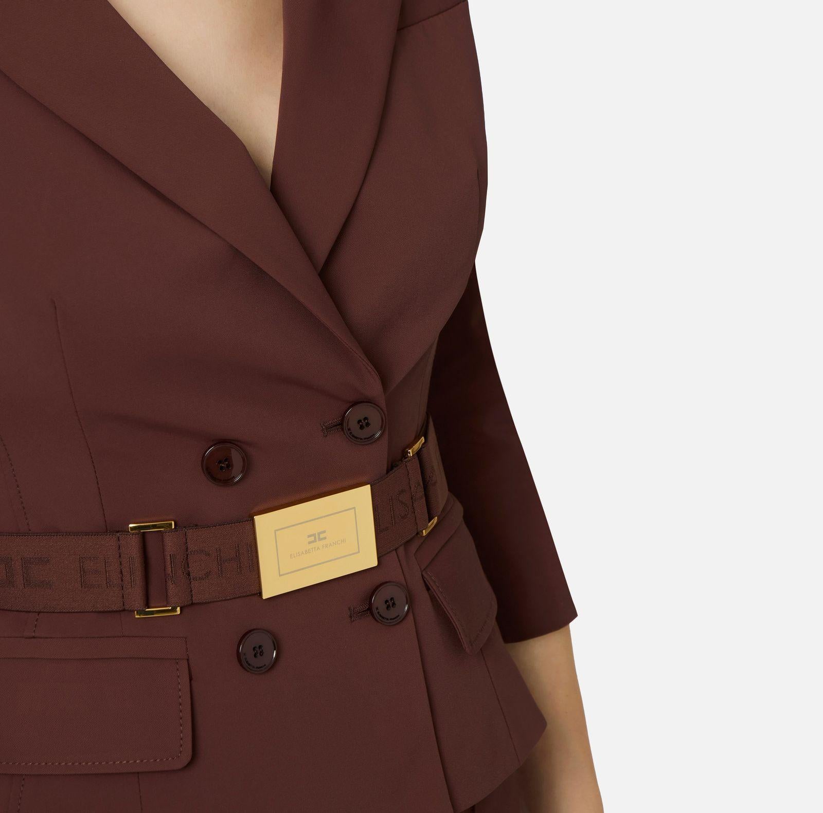 Giacca in tessuto tecnico bielastico - Elisabetta Franchi GI22461E2 644 ELISABETTA FRANCHI 