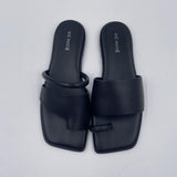 Square Open sandalo comby monodito nero
