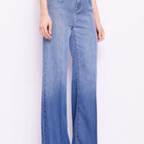 Jeans wide leg con pinces