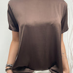 T- shirt girocollo satinata - Ofelia MS2003 MORO OFELIA 