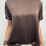 T- shirt girocollo satinata - Ofelia MS2003 MORO OFELIA 