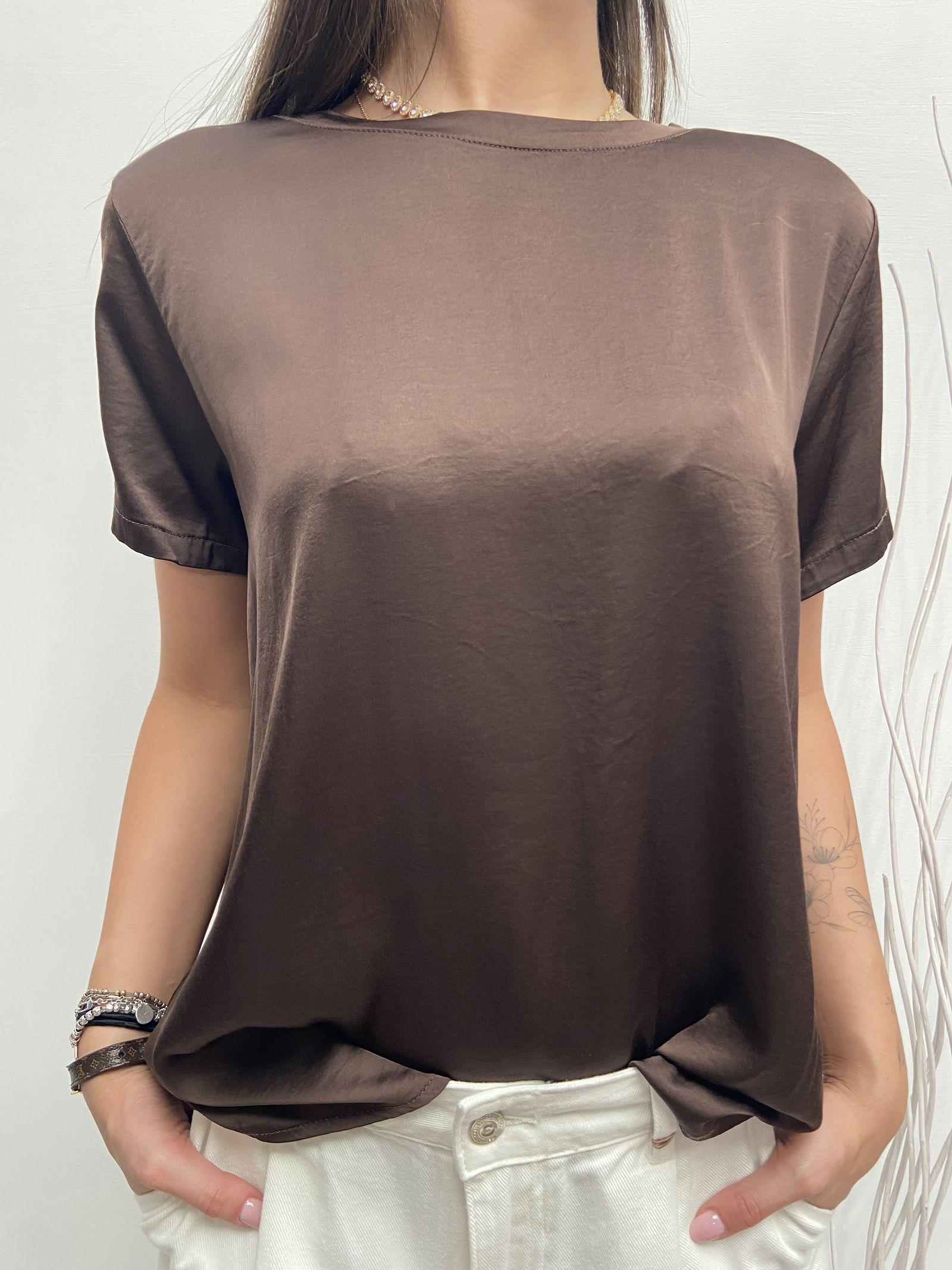 T- shirt girocollo satinata - Ofelia MS2003 MORO OFELIA 