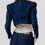 Giacca crop in denim con spalline - Fracomina FR26SJ1016D46093 L23 FRACOMINA 